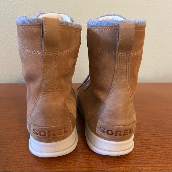 Sorel Explorer Joan Boots Women's 8 Tan and Grey Suede Waterproof Lace Up - Picture 2 of 9